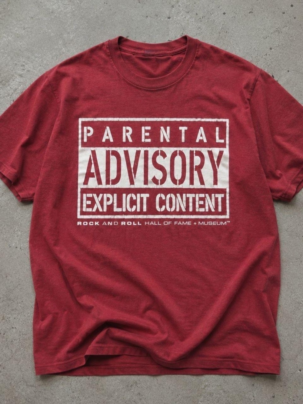 Gildan Red Parental Advisory 'Explicit Content' Short Sleeve Tee